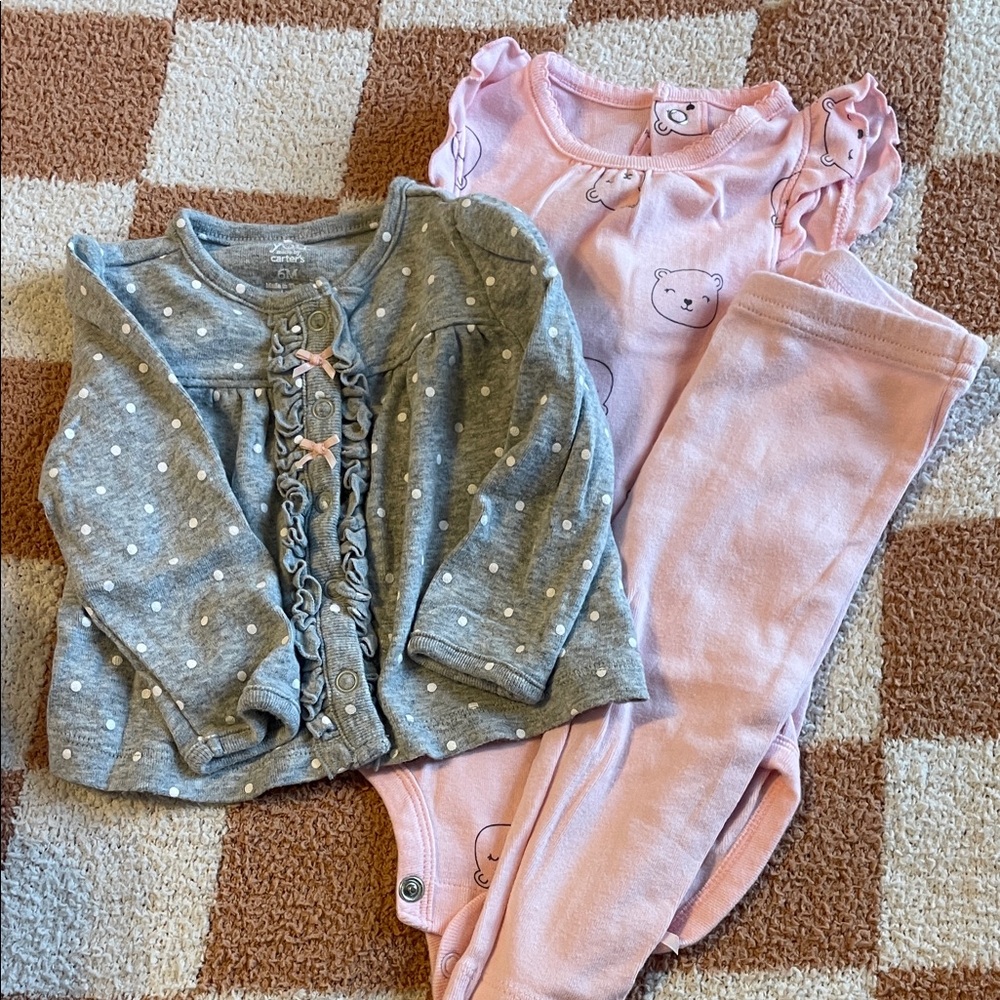Adorable Baby Outfit Set - Gray and Pink